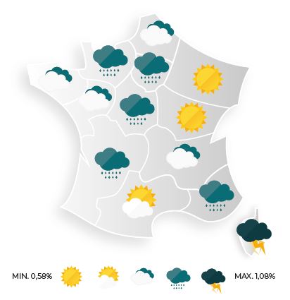 Carte taux région juillet 2021