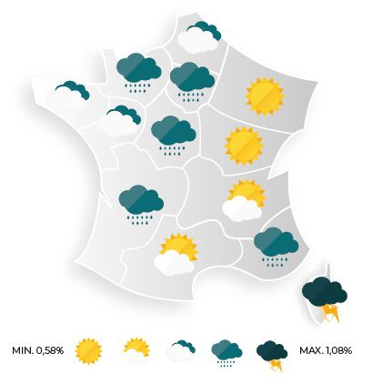 Carte taux régions