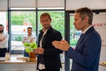 Signature première pierre, Stéphane Beaudet, Maire d'Evry-Courcouronnes et Ghislain Pironneau, fondateur d'IMODEV.